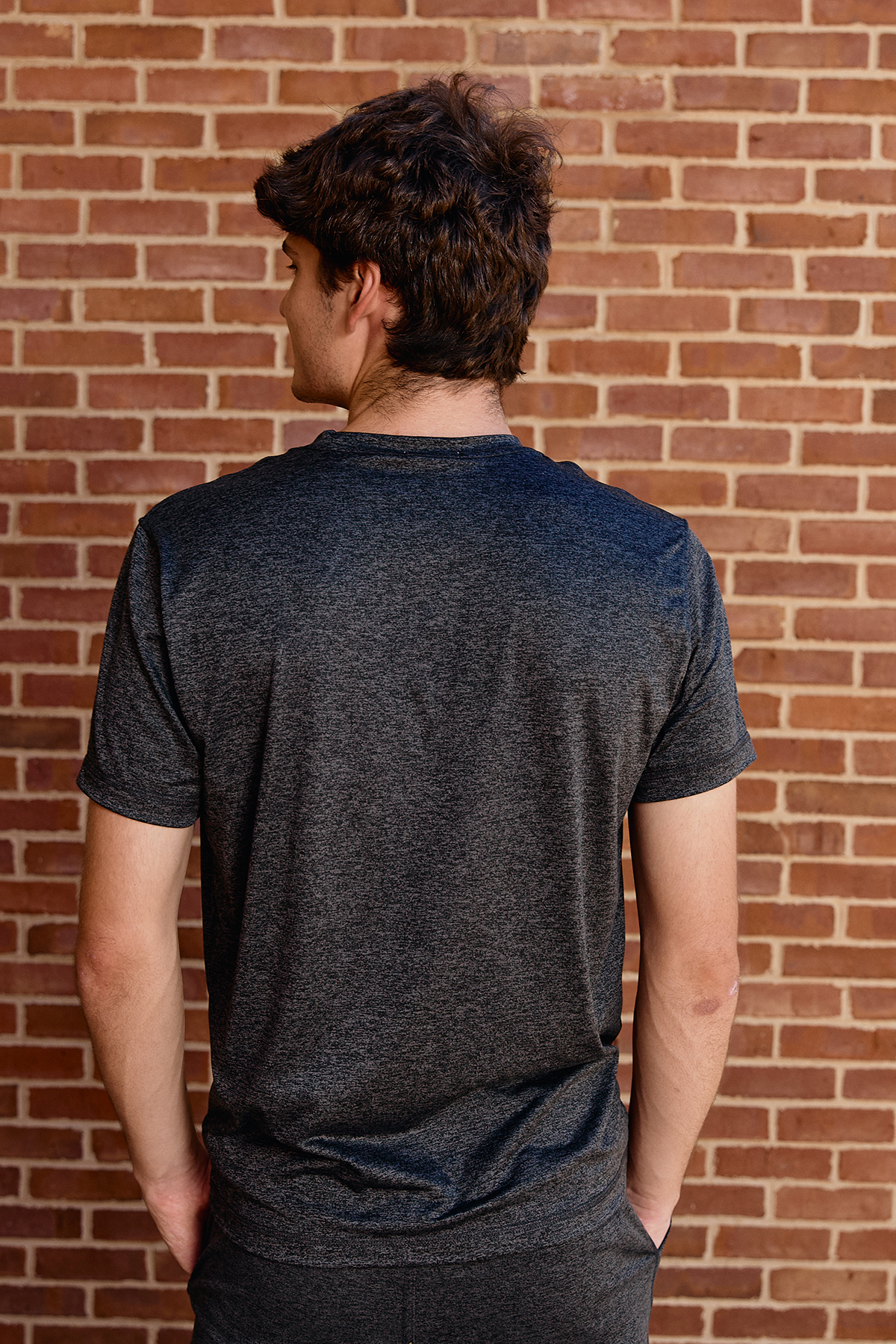 Logo Cloudknit Lounge Tee Mens in Charcoal