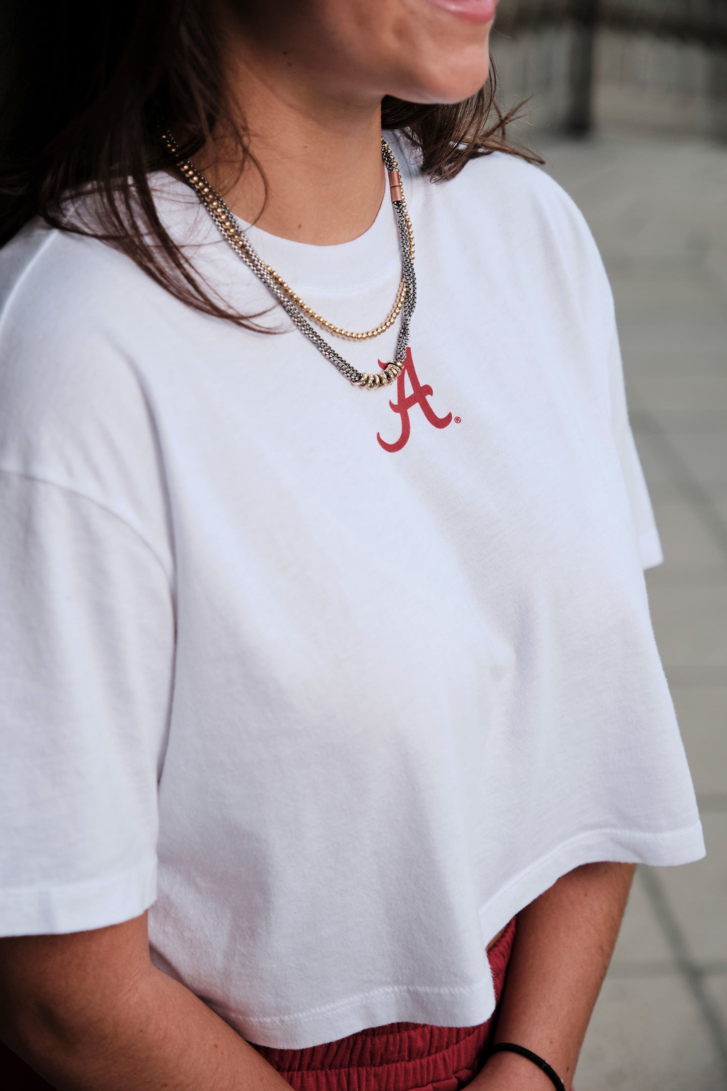 Logo Cloud Boxy Crop in White