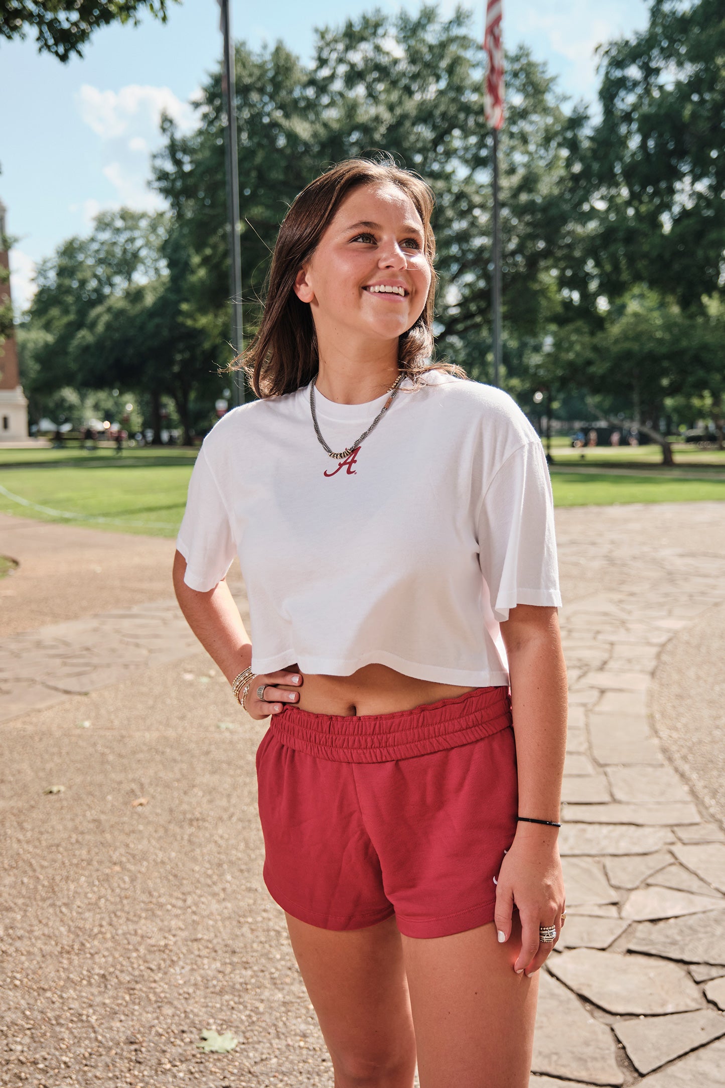 Logo Cloud Boxy Crop in White