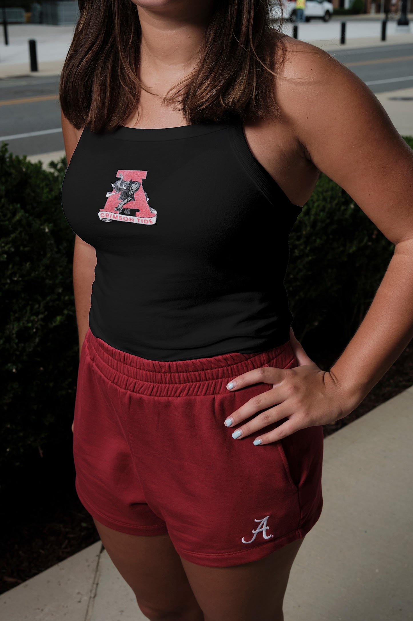 Vintage Logo Cloud Spaghetti Tank in Black