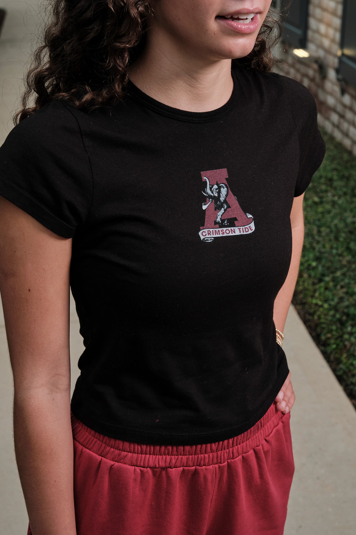 Vintage Logo Cloud Baby Tee in Black