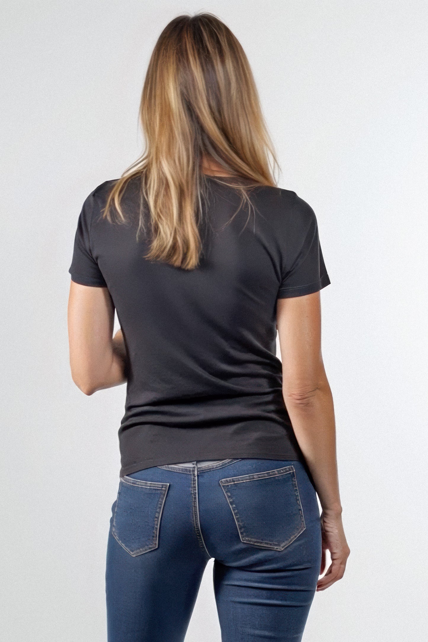 Mini Logo Butter Soft Crew in Black