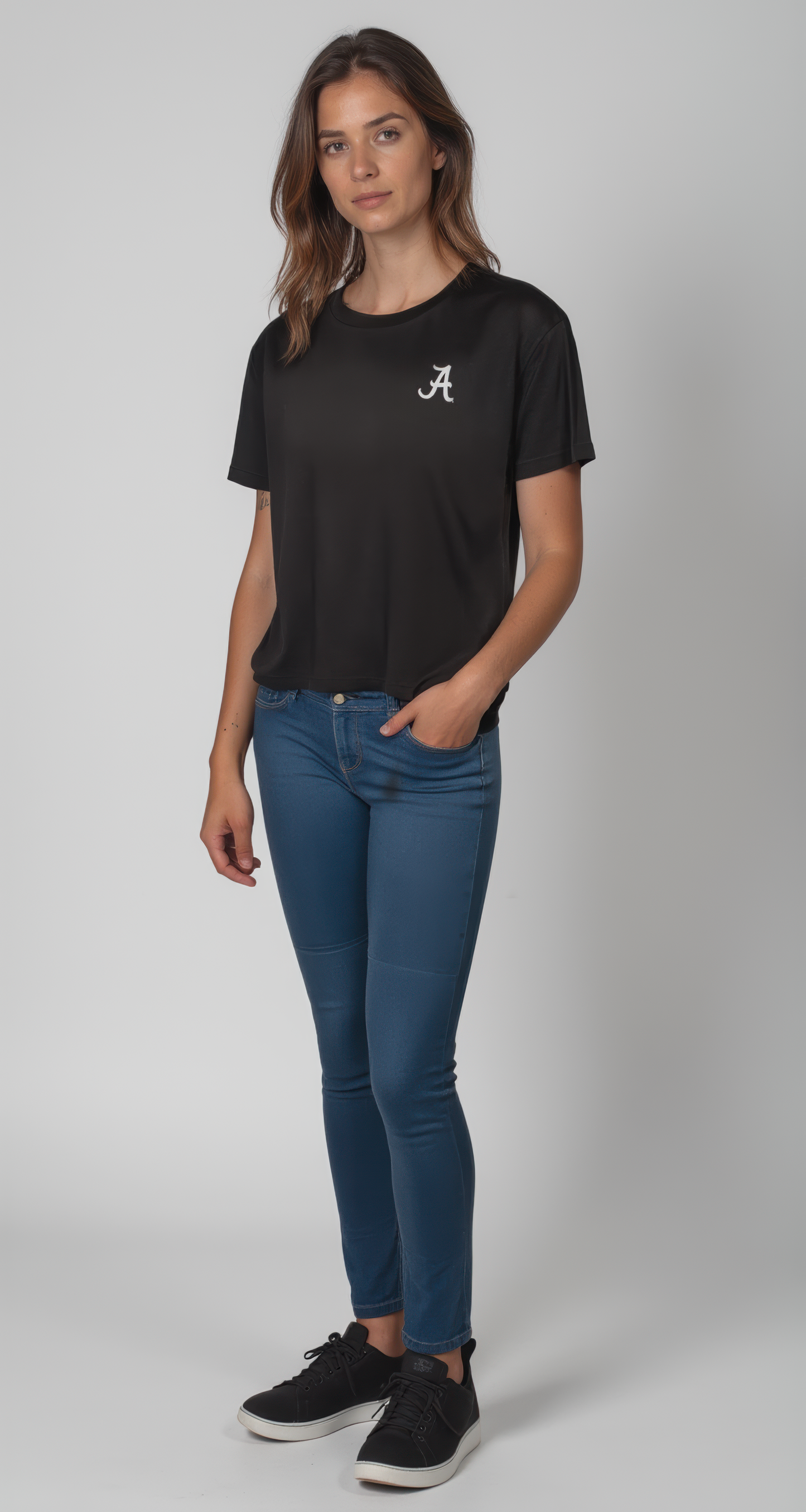 Logo Butter Soft Boxy Crop in Black