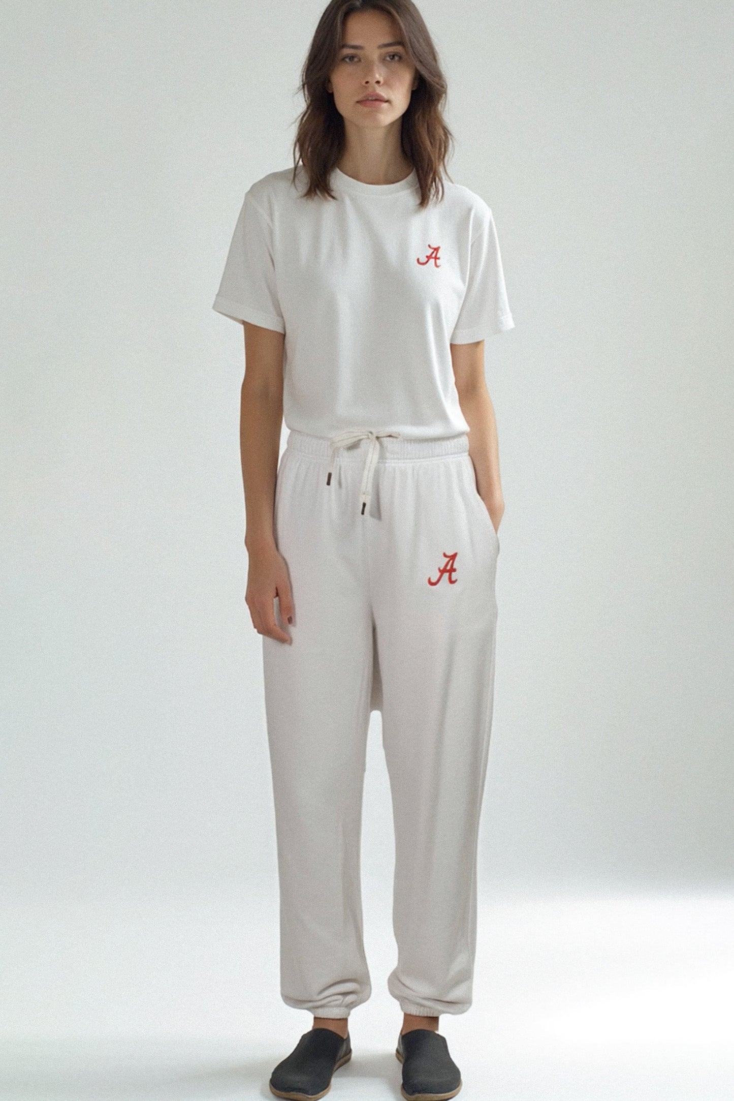 Logo Softest Fleece Straight Leg Sweatpant in White
