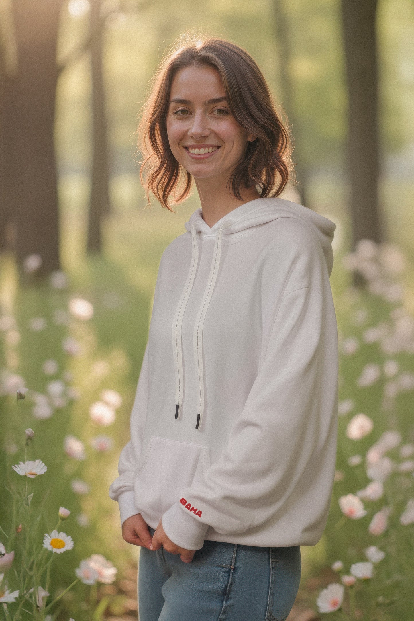 Mini Bama Softest Fleece Hoodie in White
