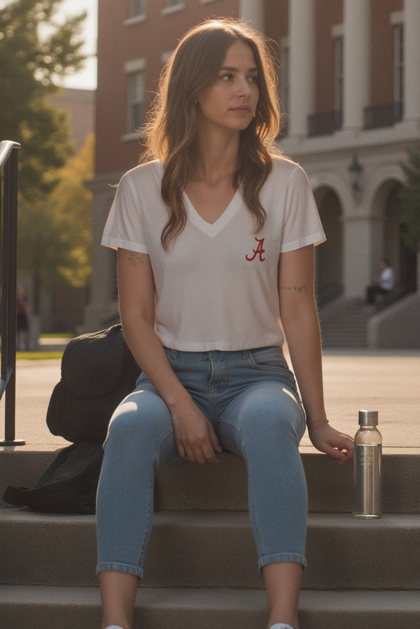 Logo Butter Soft V-Neck in White