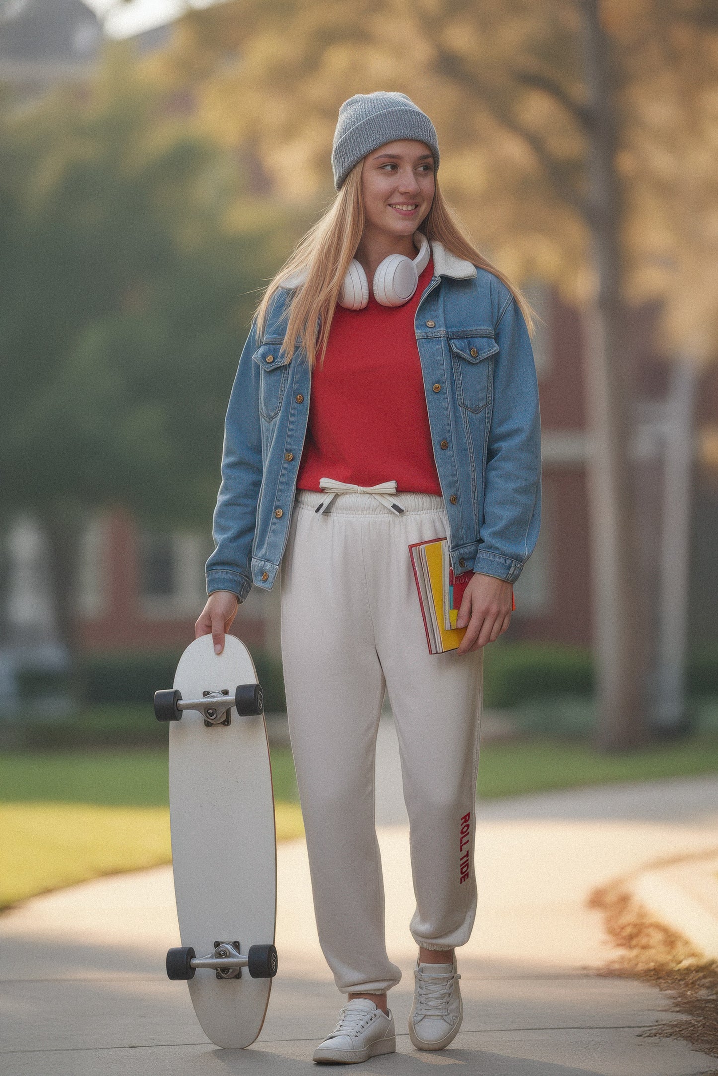 Roll Tide Softest Fleece Jogger in White