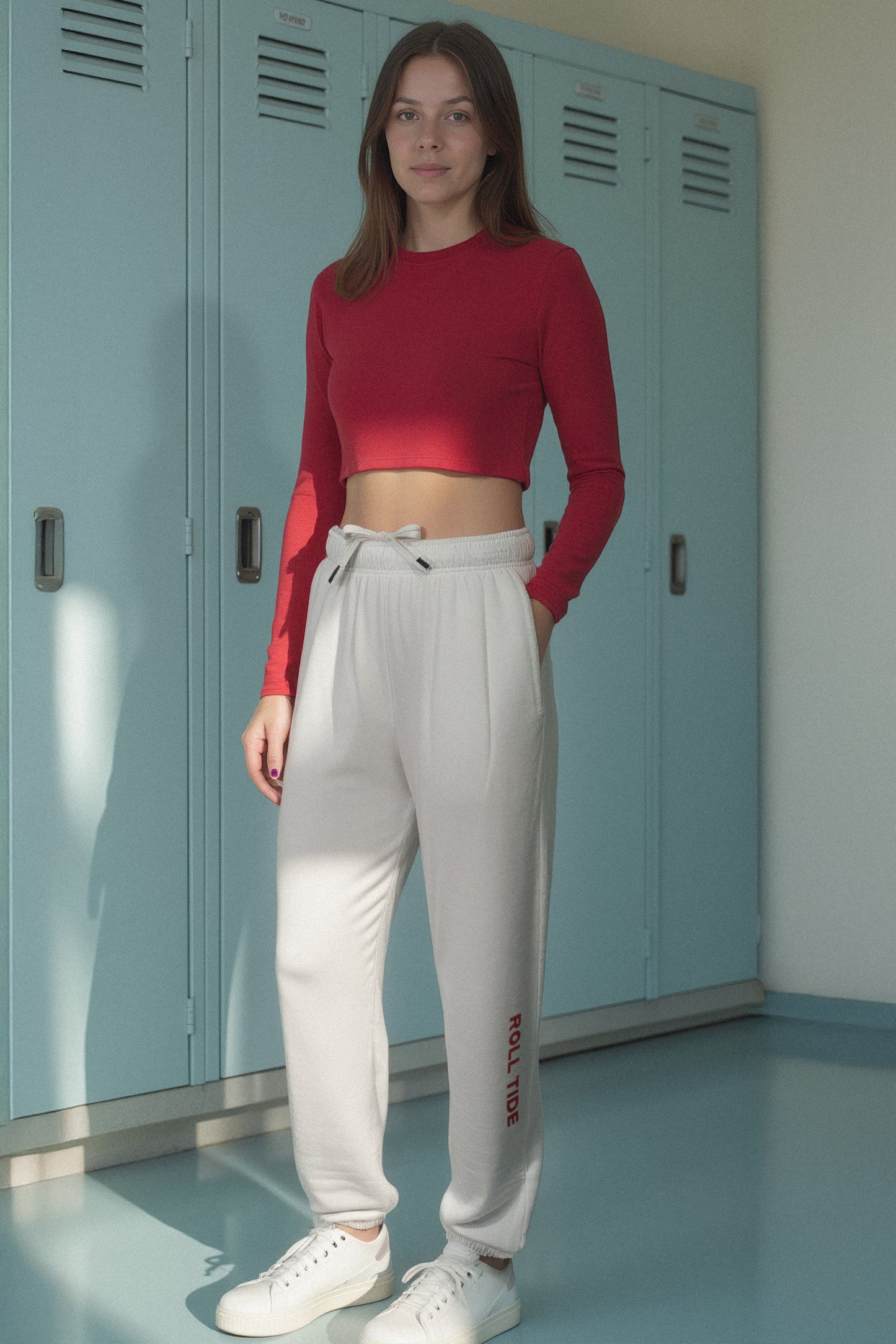 Roll Tide Softest Fleece Jogger in White
