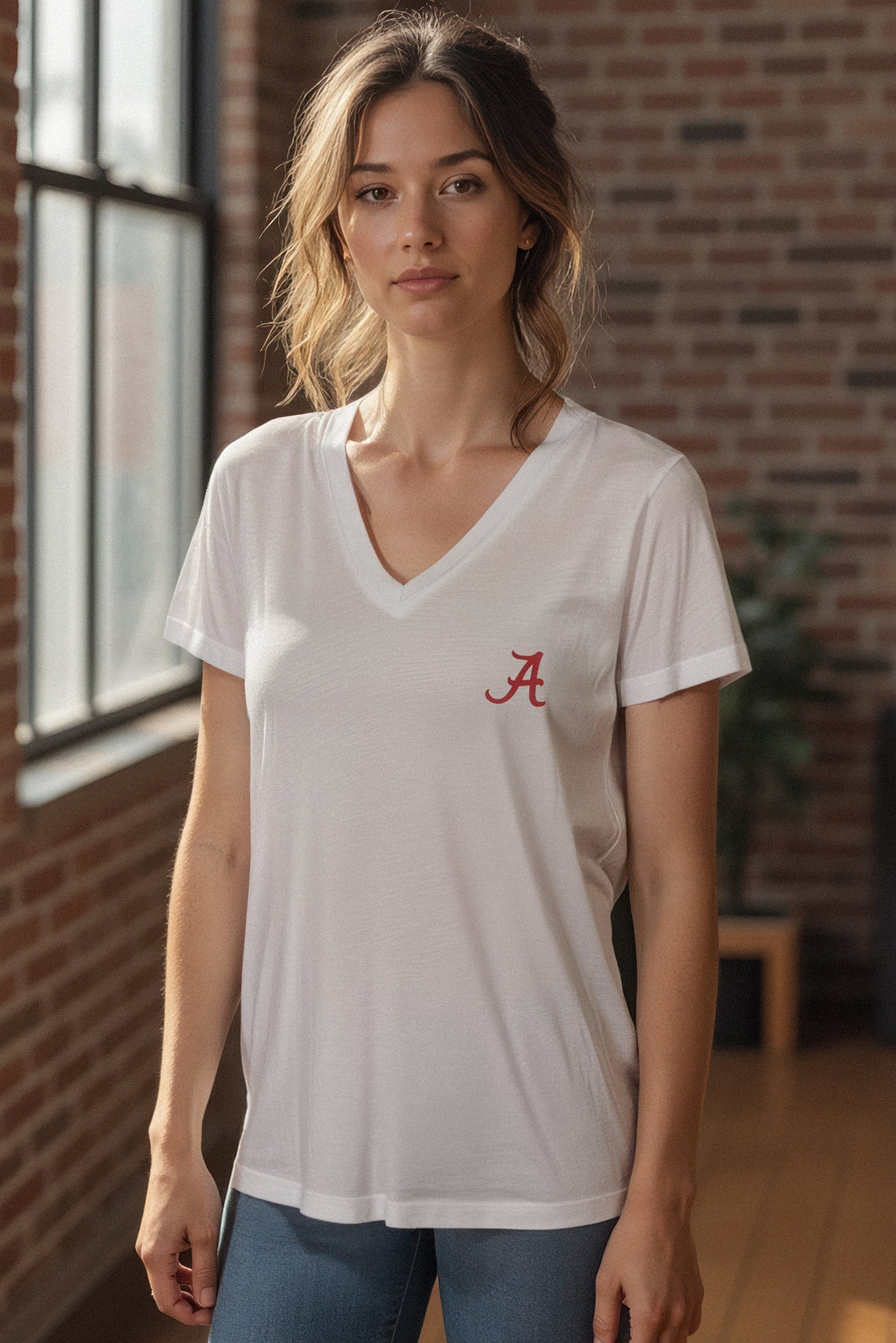 Logo Butter Soft V-Neck in White