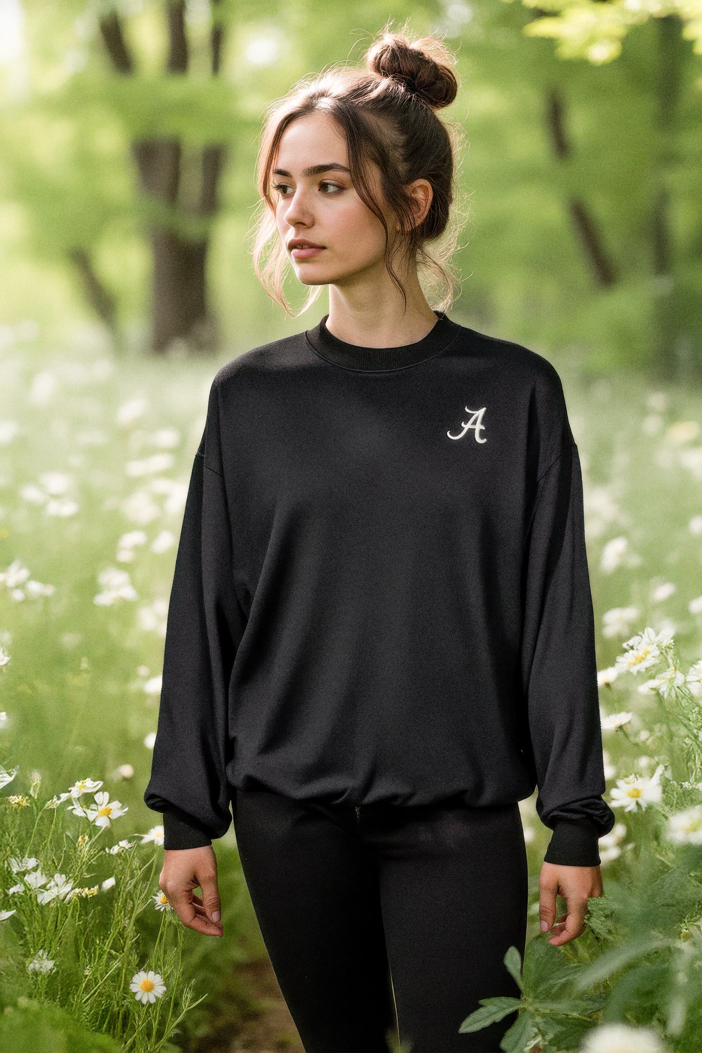 Logo Softest Fleece Crewneck in Black