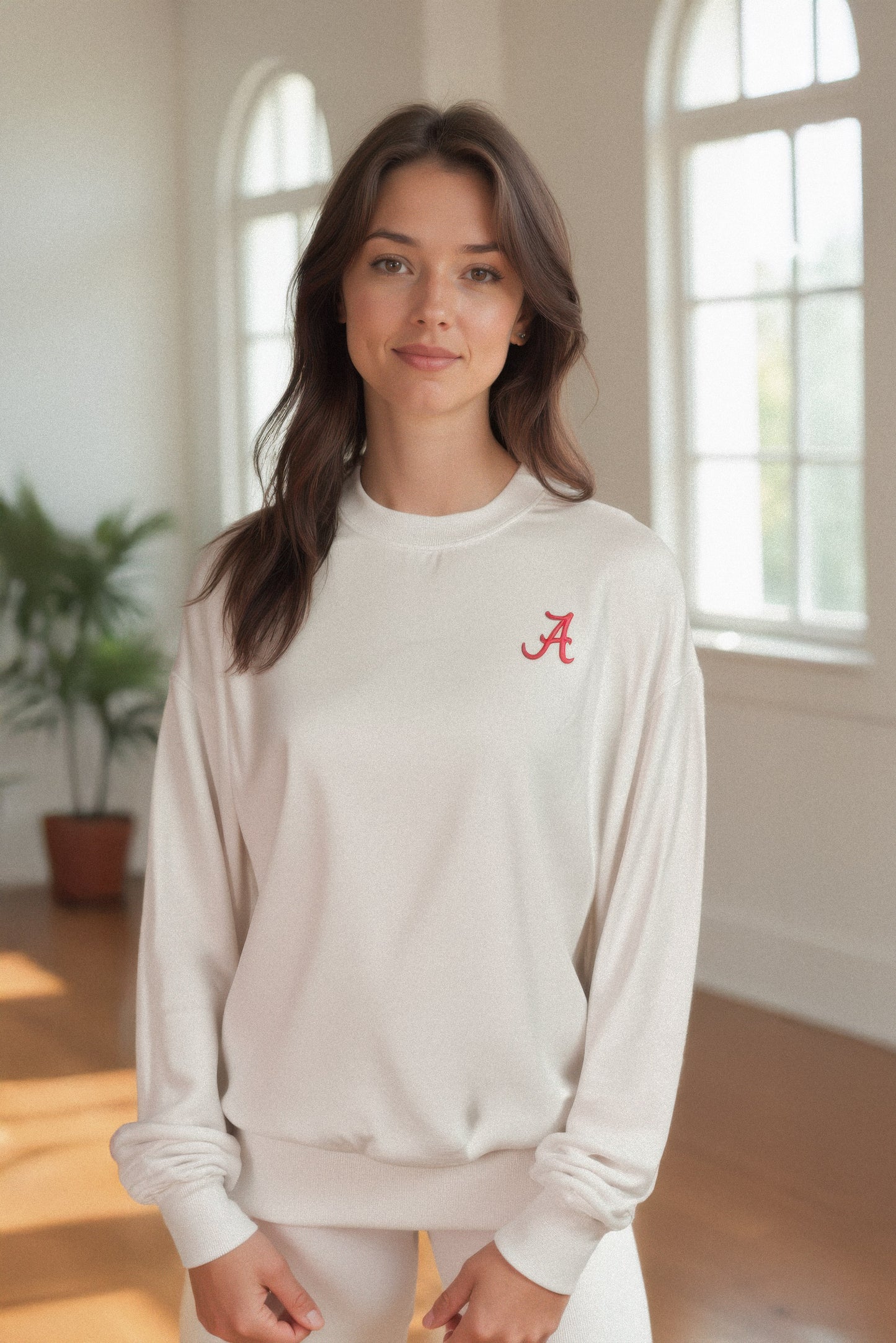 Logo Softest Fleece Crewneck in White