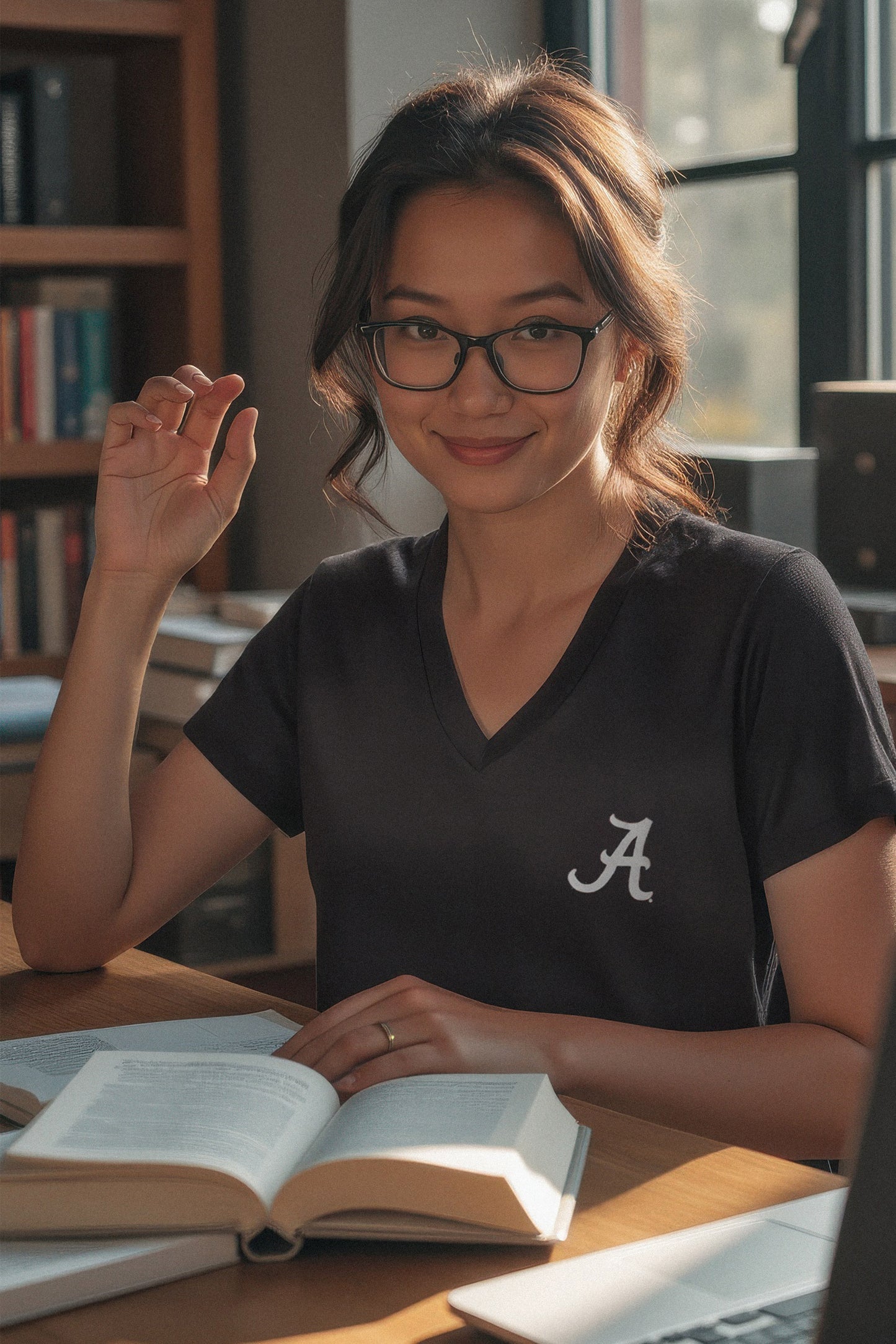 Logo Butter Soft V-Neck in Black