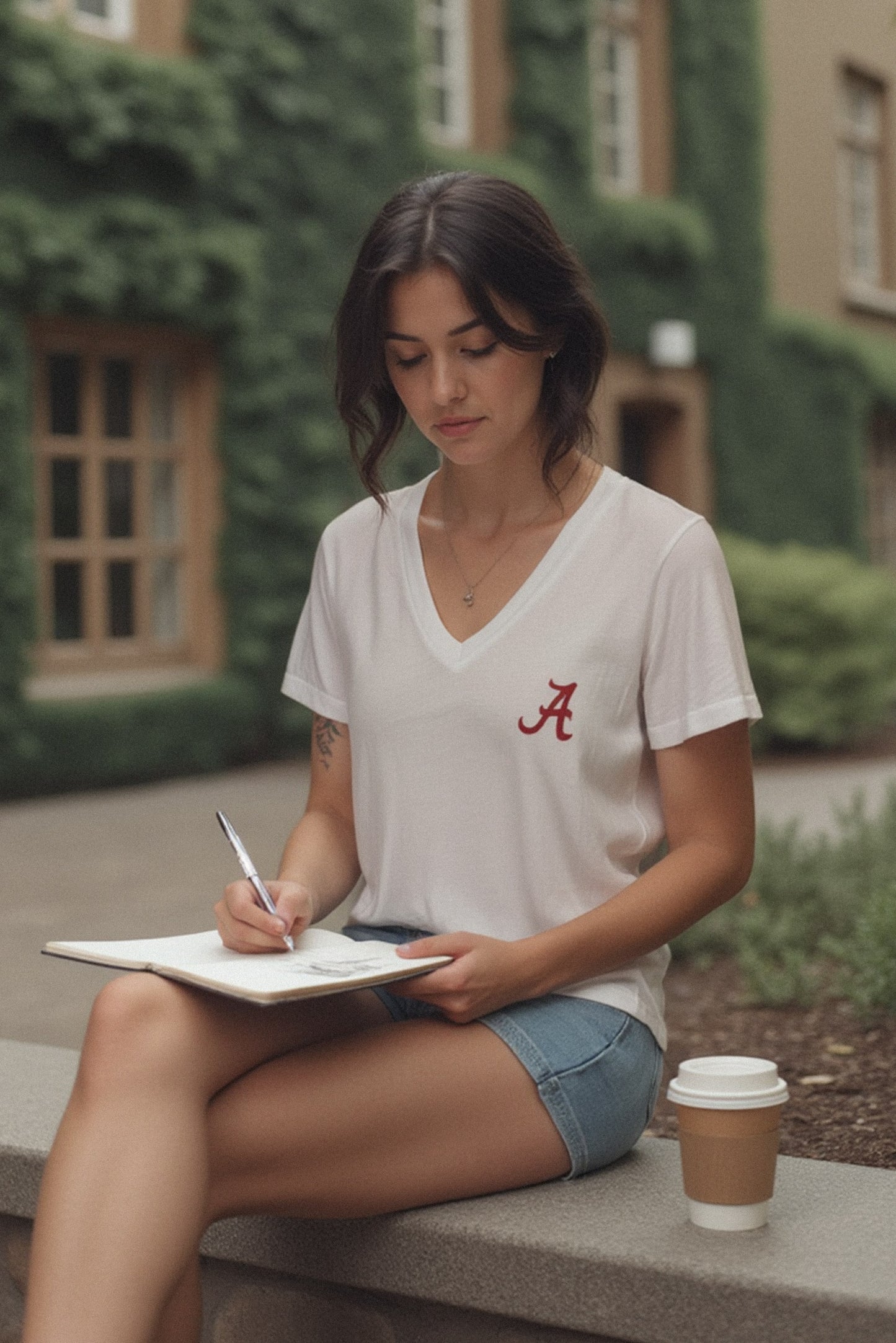 Logo Butter Soft V-Neck in White