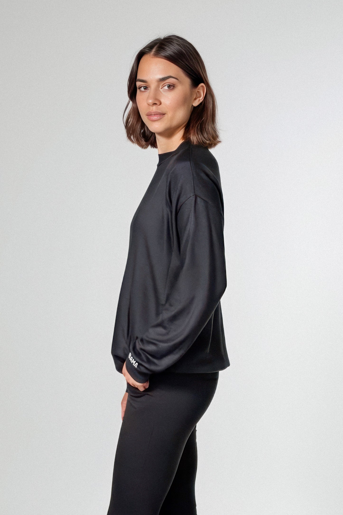 Mini Bama Softest Fleece Crewneck in Black