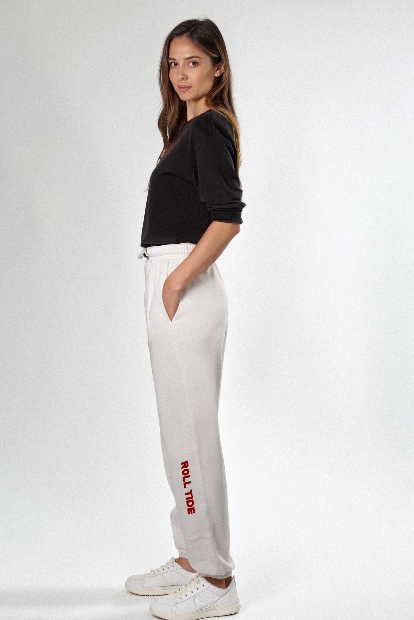 Roll Tide Softest Fleece Jogger in White