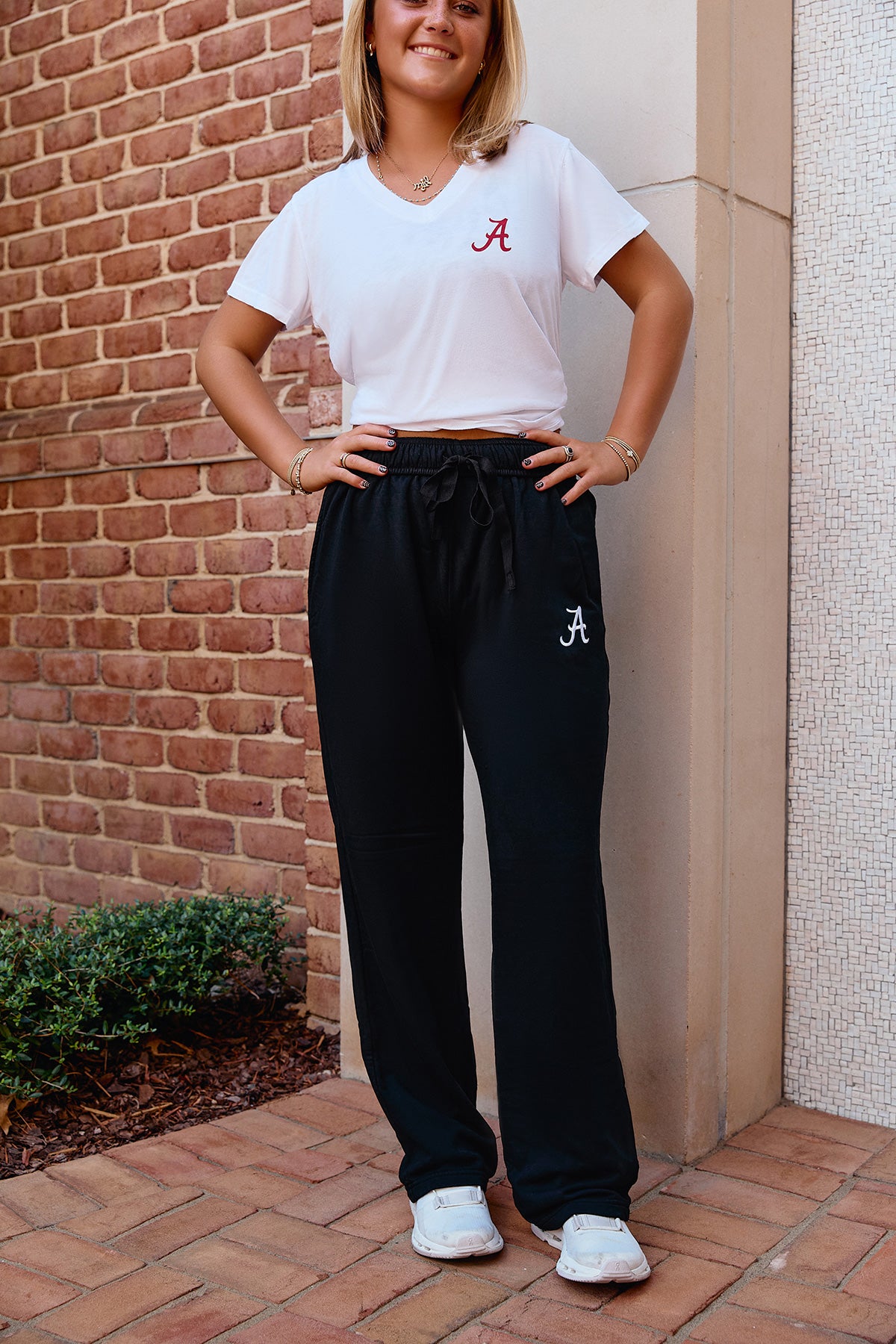 Logo Softest Fleece Straight Leg Sweatpant in Black