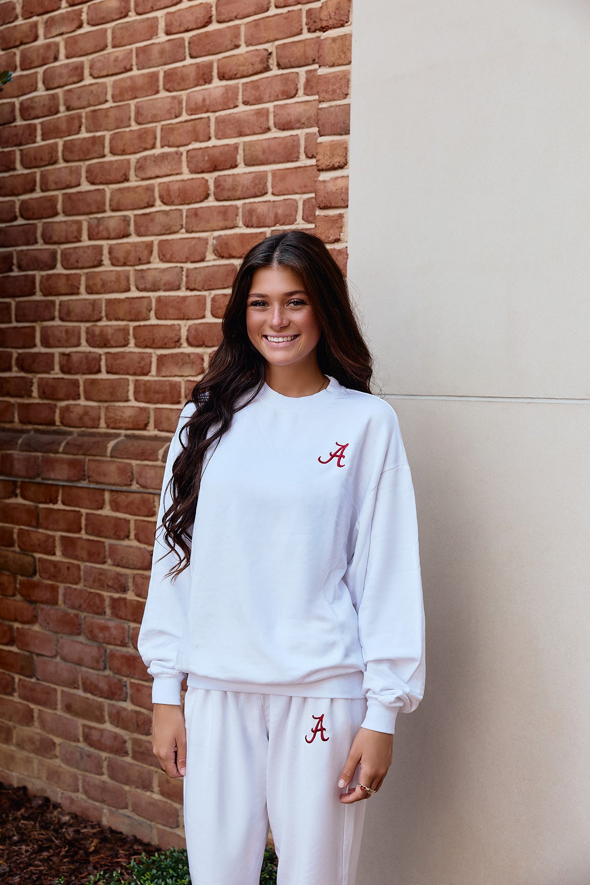 Logo Softest Fleece Crewneck in White