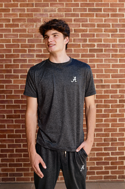 Logo Cloudknit Lounge Tee Mens in Charcoal