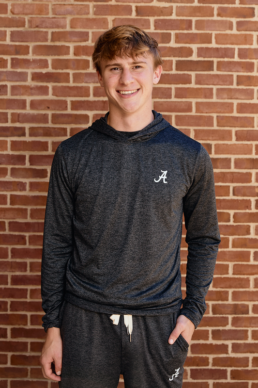 Logo Cloudknit Lounge Hoodie Mens in Charcoal