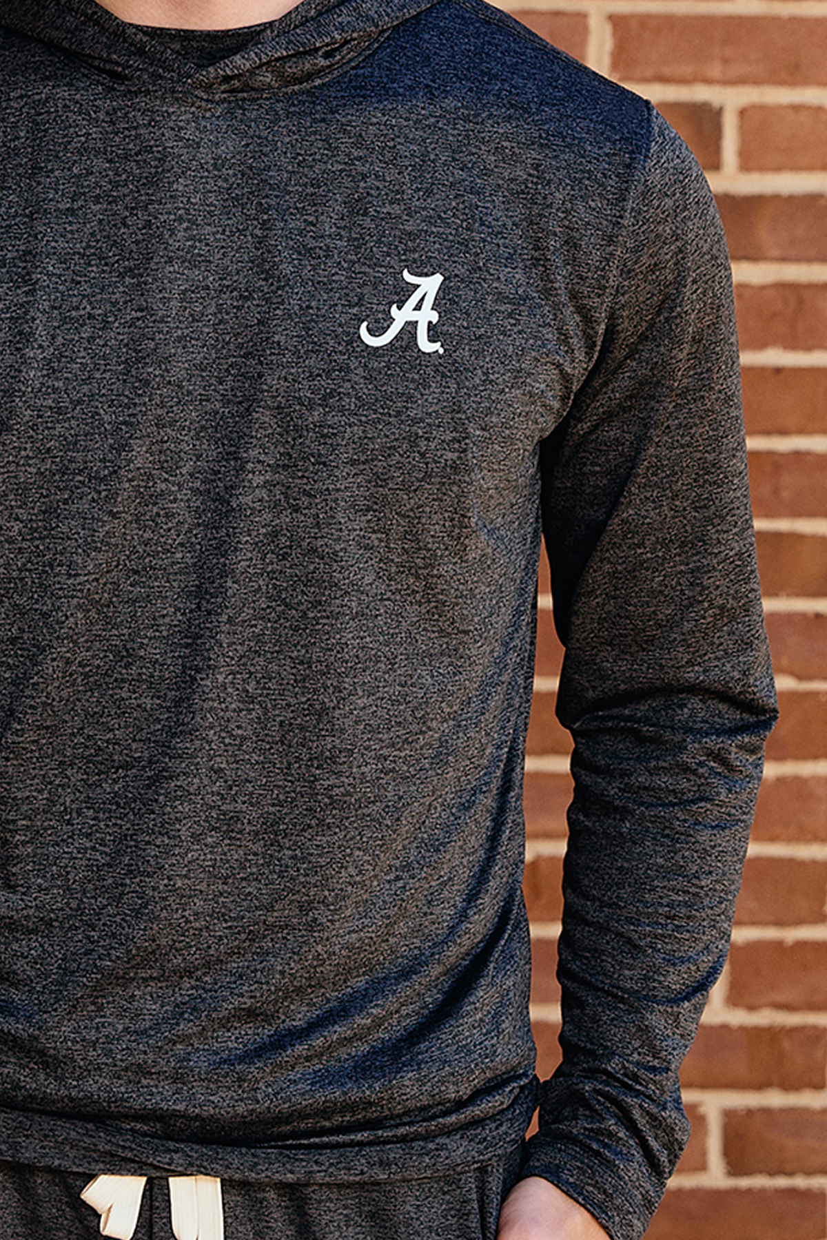Logo Cloudknit Lounge Hoodie Mens in Charcoal
