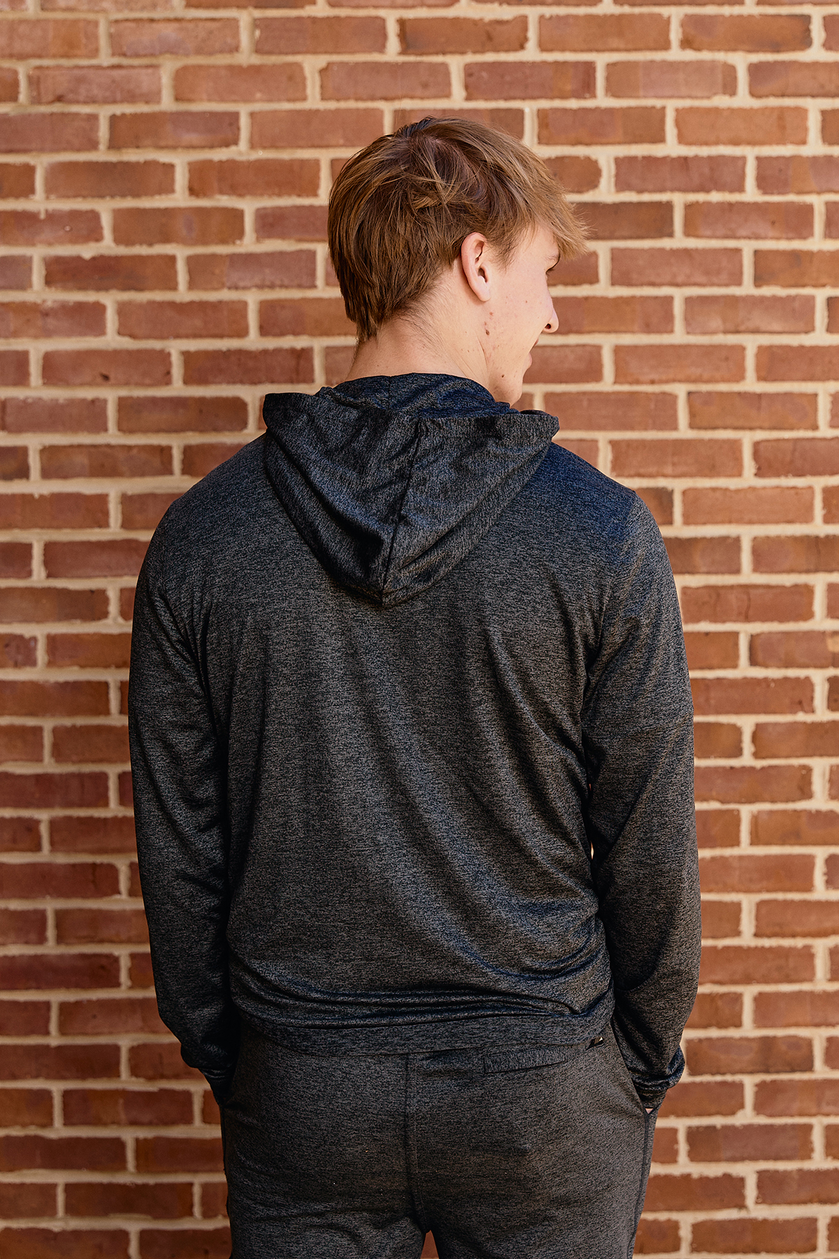 Logo Cloudknit Lounge Hoodie Mens in Charcoal