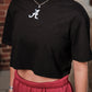 Logo Cloud Boxy Crop in Black
