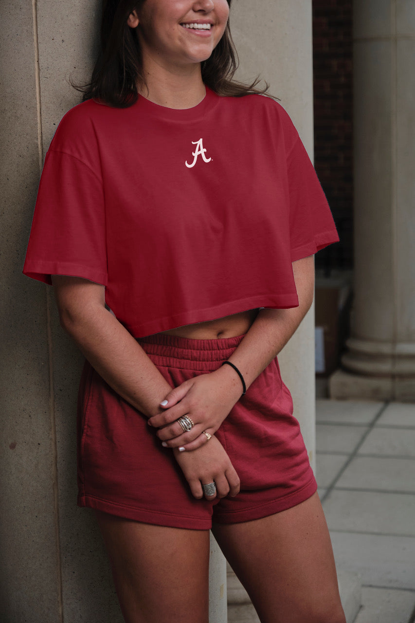 Logo Cloud Boxy Crop in Crimson