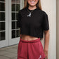 Logo Cloud Boxy Crop in Black