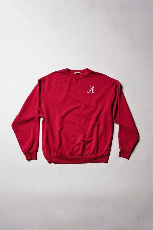 Logo Softest Fleece Crewneck in Crimson