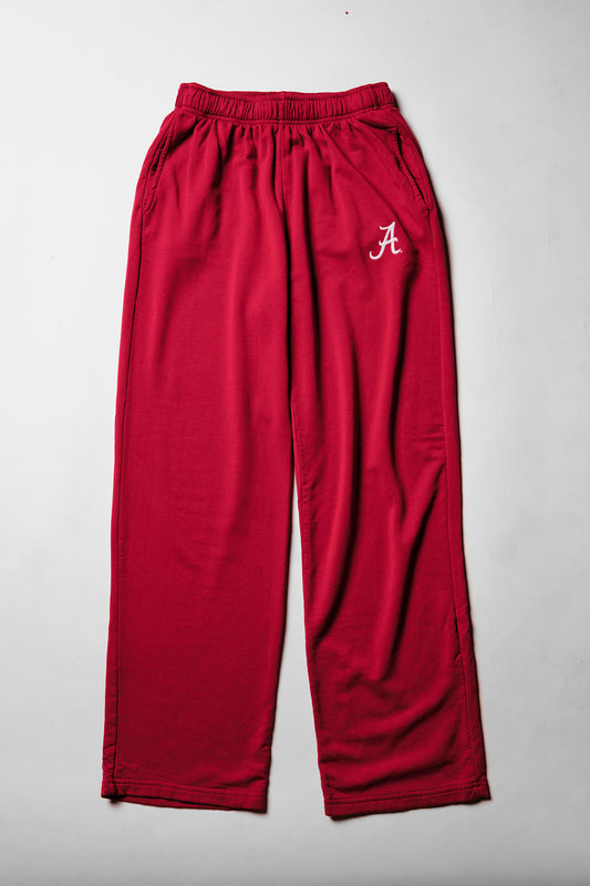 Logo Softest Fleece Straight Leg Sweatpant in Crimson