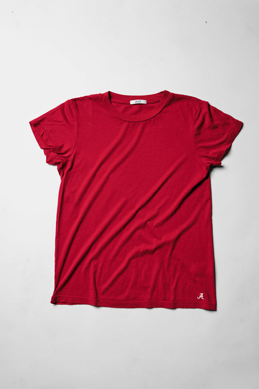 Mini Logo Butter Soft Crew in Crimson