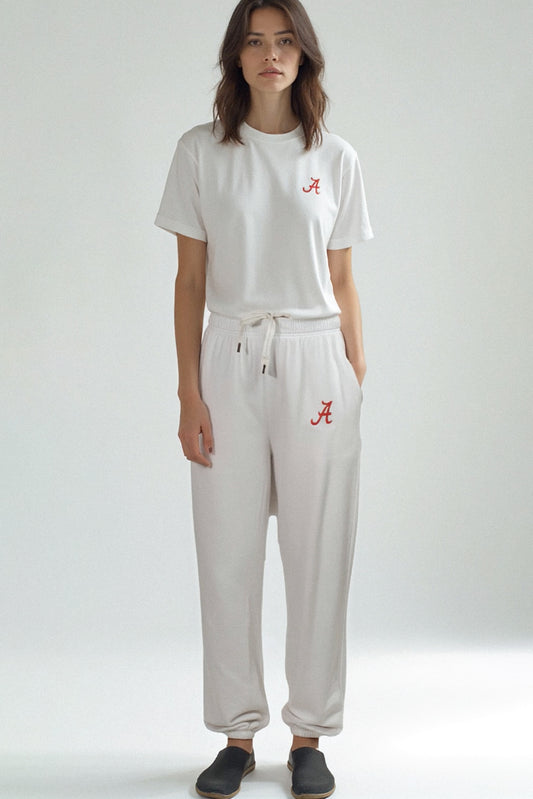 Logo Softest Fleece Straight Leg Sweatpant in White