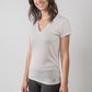 Mini Logo Butter Soft V-Neck in White