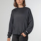 Mini Bama Softest Fleece Crewneck in Black