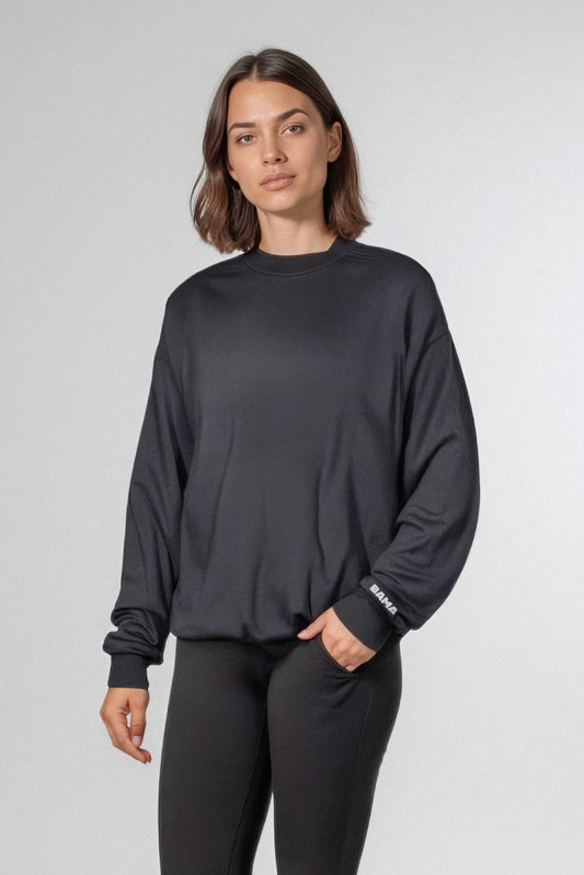 Mini Bama Softest Fleece Crewneck in Black