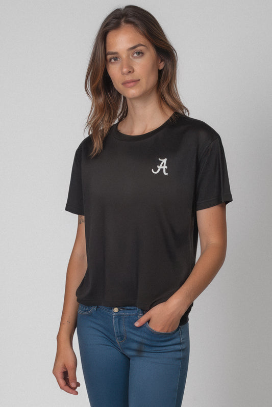 Logo Butter Soft Boxy Crop in Black