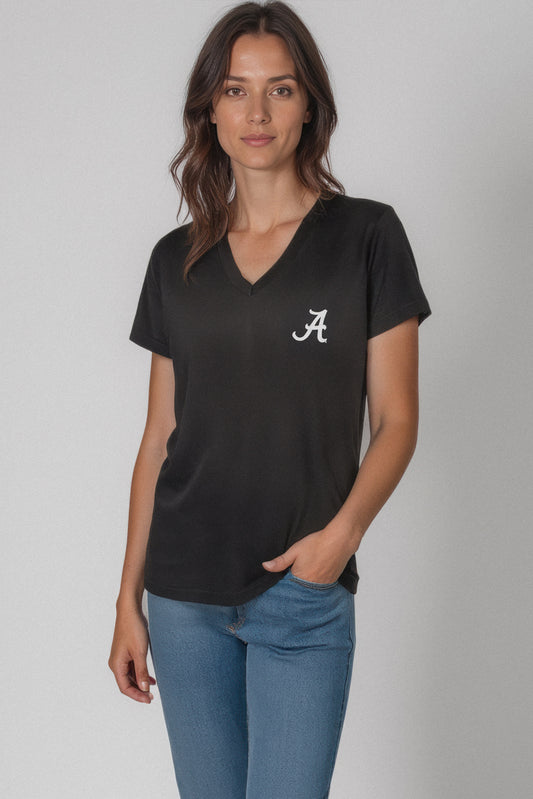 Logo Butter Soft V-Neck in Black