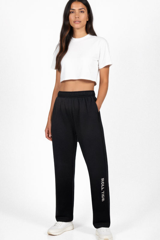 Roll Tide Softest Fleece Straight Leg Sweatpant in Black