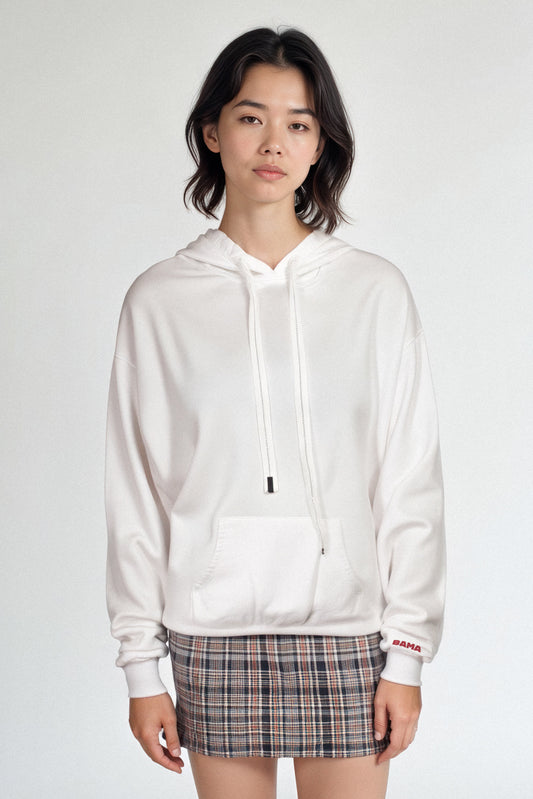 Mini Bama Softest Fleece Hoodie in White