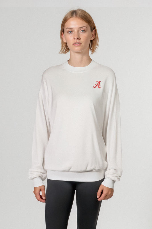 Logo Softest Fleece Crewneck in White