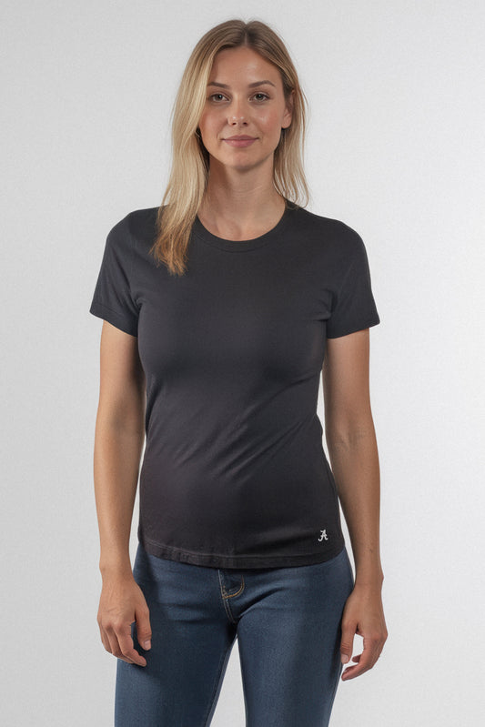 Mini Logo Butter Soft Crew in Black