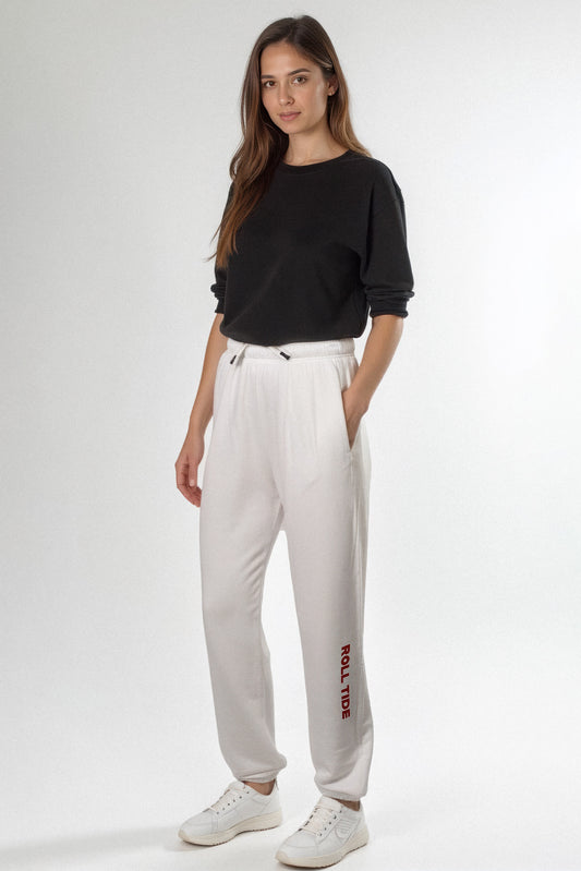 Roll Tide Softest Fleece Jogger in White