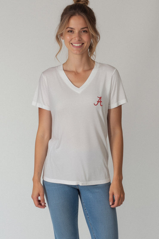 Logo Butter Soft V-Neck in White