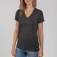 Mini Logo Butter Soft V-Neck in Black