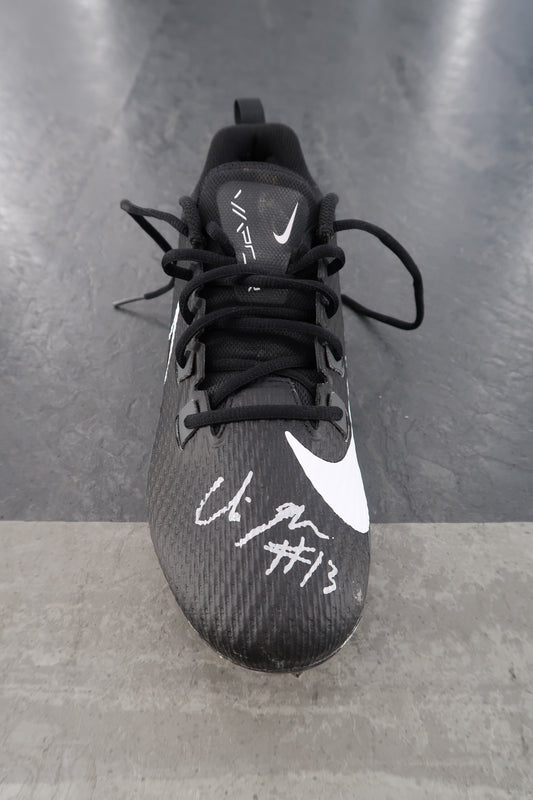 Malachi Moore Autographed Cleat - Captain's Ceremony Used