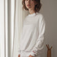 Mini Bama Softest Fleece Crewneck in White