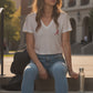 Logo Butter Soft V-Neck in White