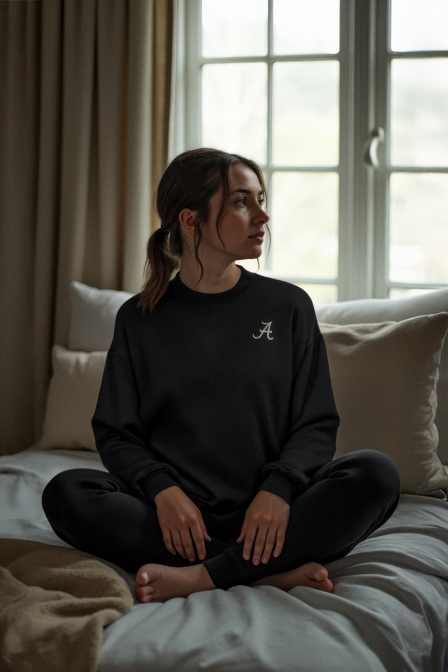 Logo Softest Fleece Crewneck in Black