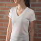 Mini Logo Butter Soft V-Neck in White