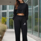 Logo Softest Fleece Straight Leg Sweatpant in Black